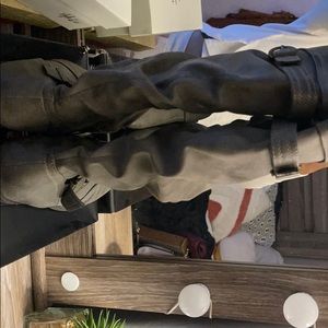 Gray boots with gold accents